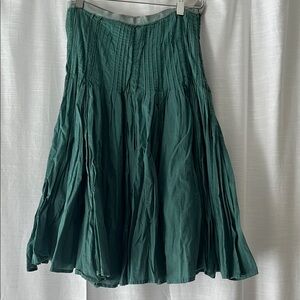 CALVIN KLEIN Pleated Green Knee-length Skater Skirt for Casual Wear